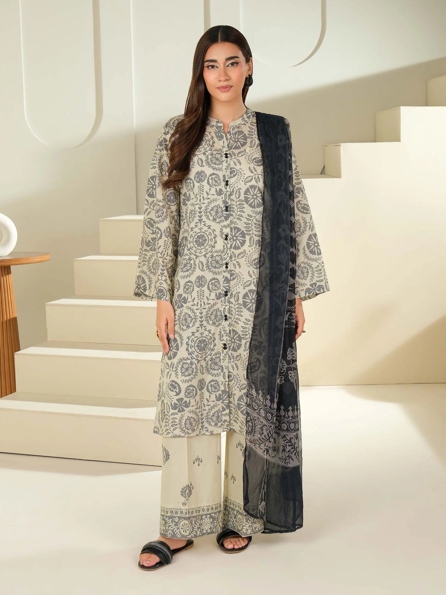 Limelight | 3Piece Cambric Suit-Printed| U4382SU