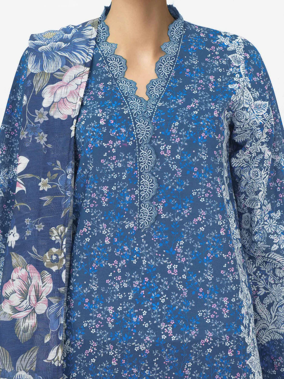 LimeLight | 3 Piece Lawn Suit- Printed | U4579SU Blue
