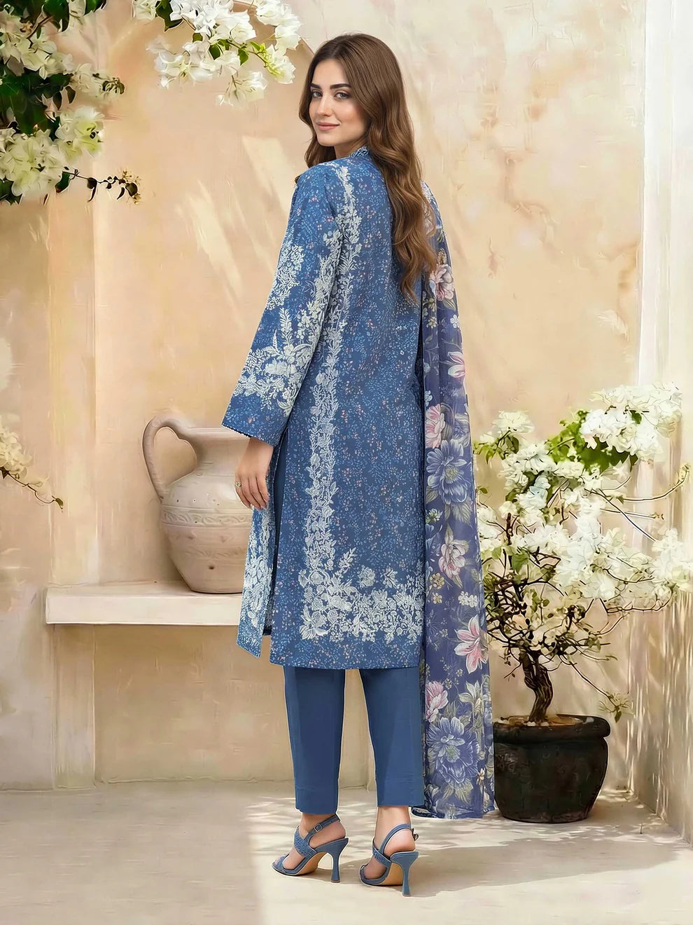 LimeLight | 3 Piece Lawn Suit- Printed | U4579SU Blue