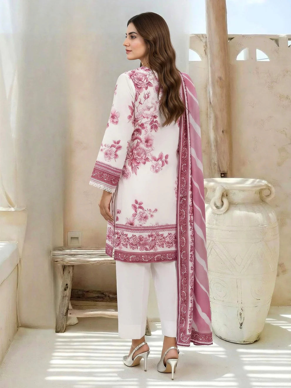 LimeLight | 3 Piece Lawn Suit-Embroidered | U4657SU Pink