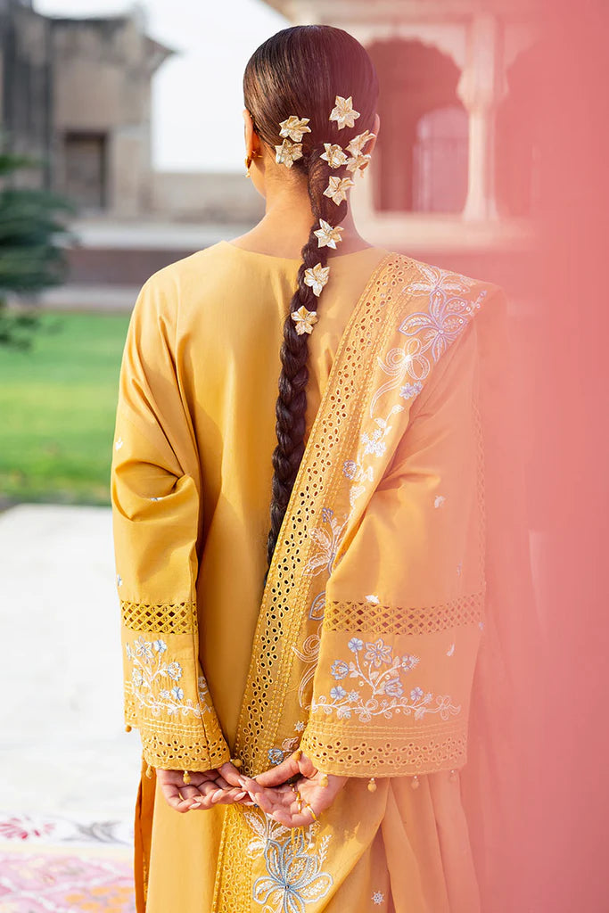 Cross Stitch | MUSTARD MIRAGE-3PC EMBROIDERED LAWN SUIT
